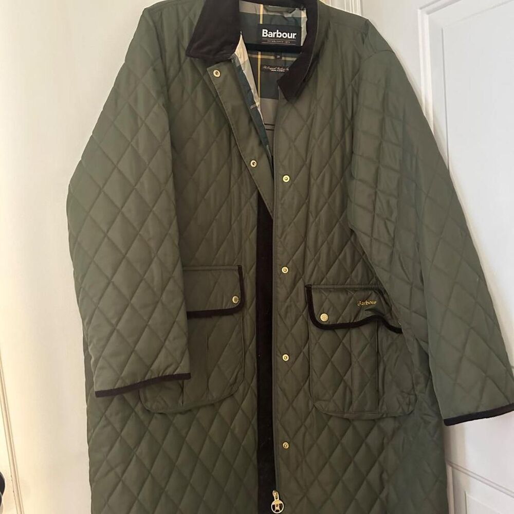 Barbour Men's Khaki and Green Jacket